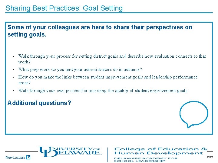 Sharing Best Practices: Goal Setting Some of your colleagues are here to share their
