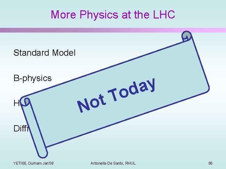 More Physics at the LHC Standard Model B-physics Heavy Ions y a od T