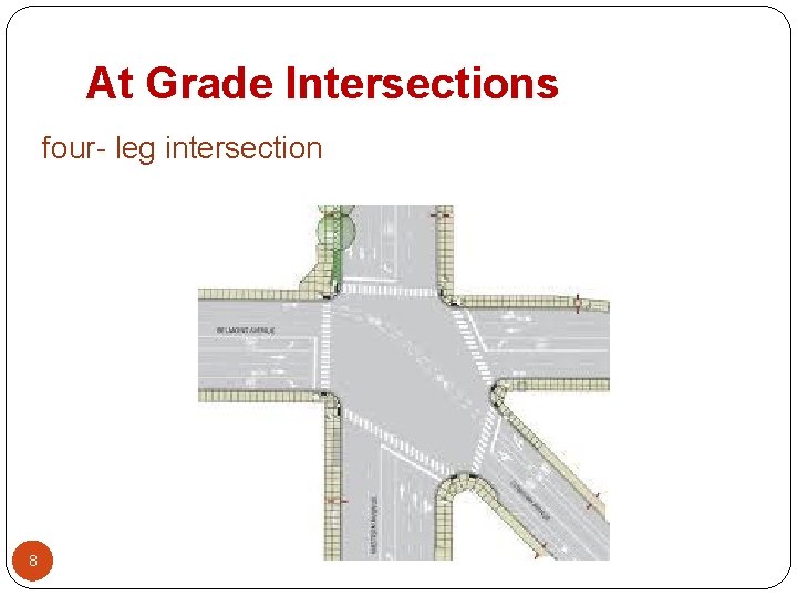 At Grade Intersections four- leg intersection 8 