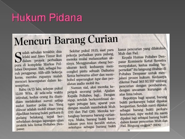 Hukum Pidana Hukum Pidana