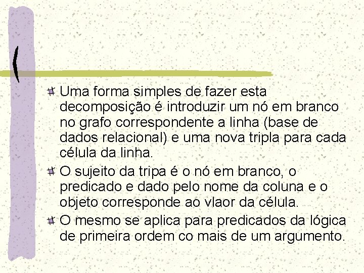 Uma forma simples de fazer esta decomposição é introduzir um nó em branco no