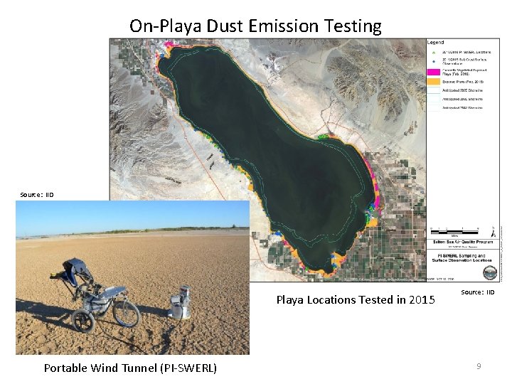 On-Playa Dust Emission Testing Source: IID Playa Locations Tested in 2015 Portable Wind Tunnel