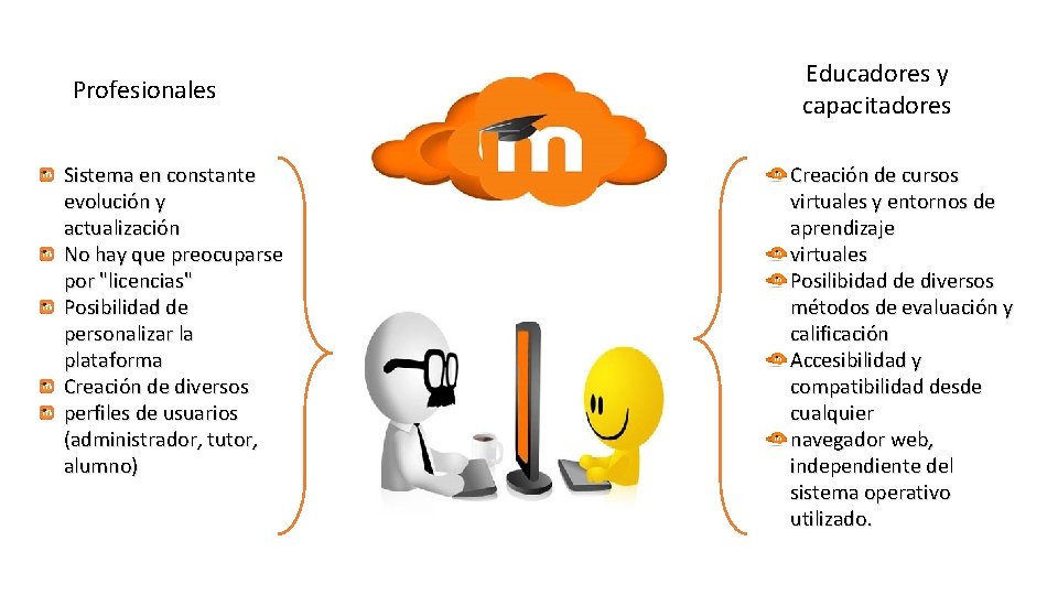 Profesionales Sistema en constante evolución y actualización No hay que preocuparse por "licencias" Posibilidad