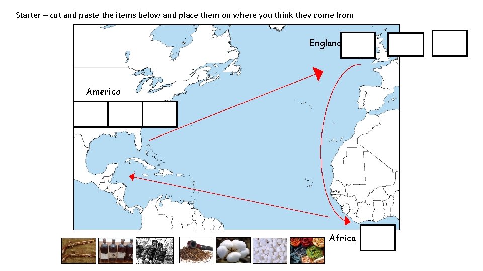 Starter – cut and paste the items below and place them on where you