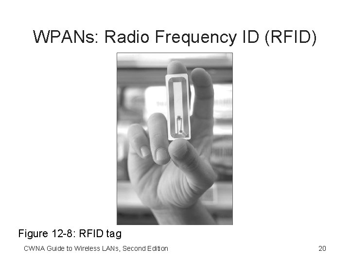 WPANs: Radio Frequency ID (RFID) Figure 12 -8: RFID tag CWNA Guide to Wireless