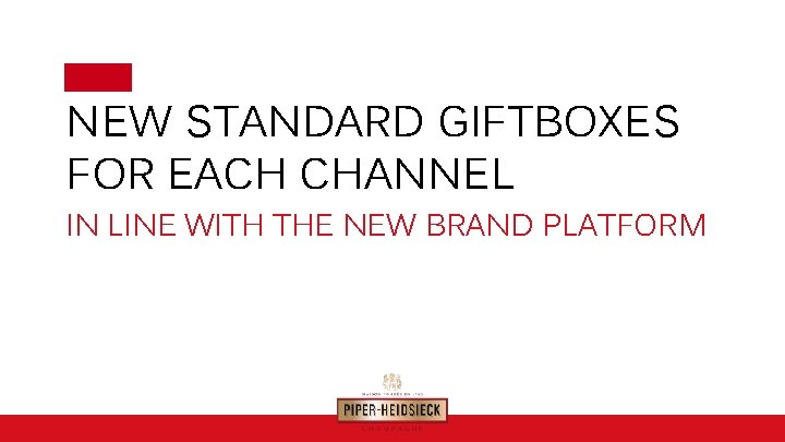 NEW STANDARD GIFTBOXES FOR EACH CHANNEL IN LINE WITH THE NEW BRAND PLATFORM 