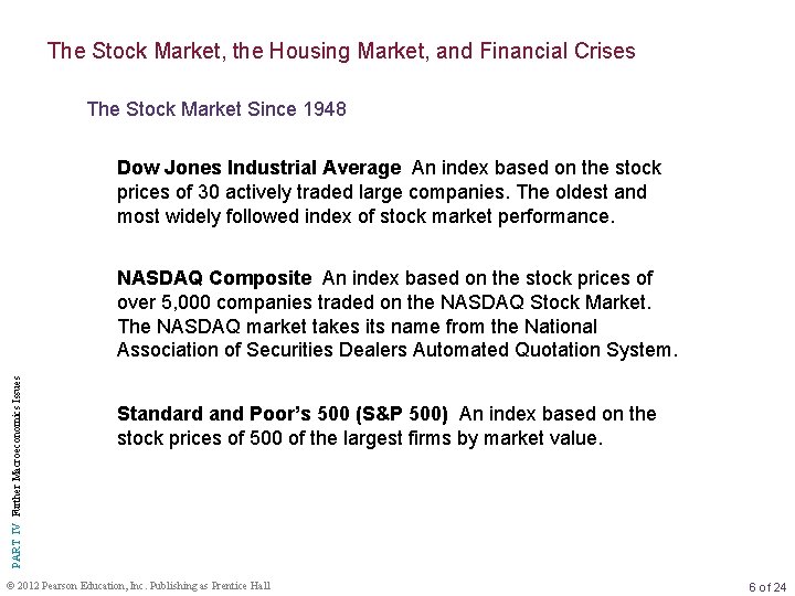 The Stock Market, the Housing Market, and Financial Crises The Stock Market Since 1948