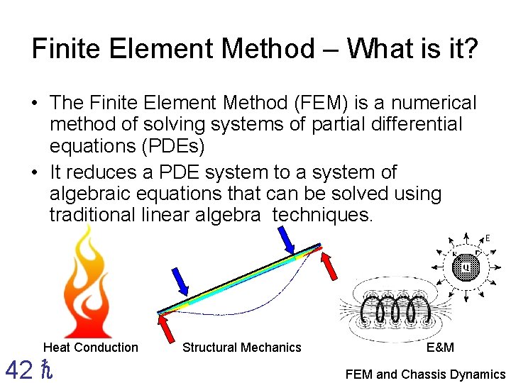 Finite Element Method – What is it? • The Finite Element Method (FEM) is