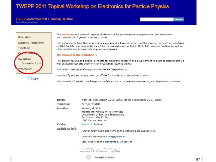 Evaluation � Evaluation form in Indico � Please take the few minutes needed to