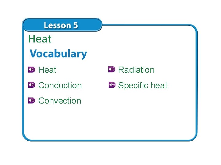 Heat Radiation Conduction Specific heat Convection 