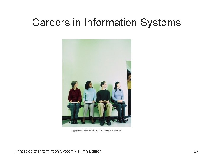 Careers in Information Systems Principles of Information Systems, Ninth Edition 37 