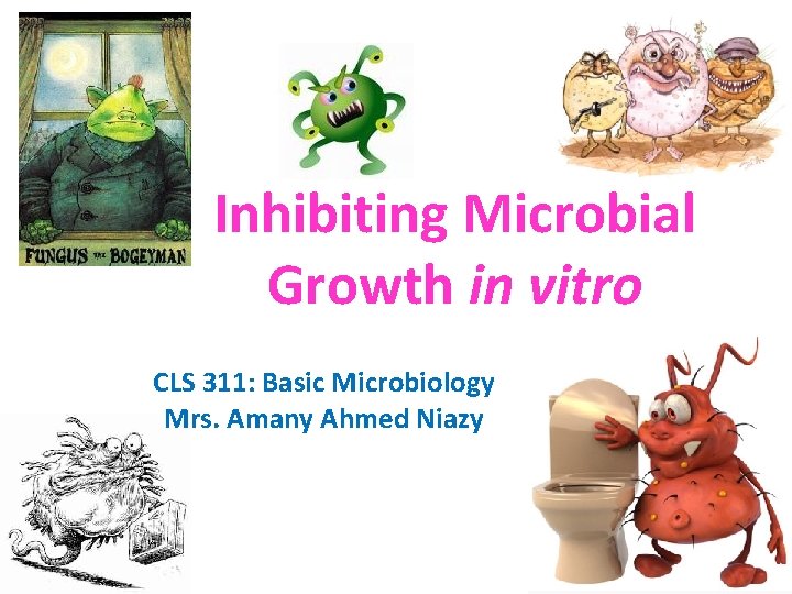Inhibiting Microbial Growth in vitro CLS 311: Basic Microbiology Mrs. Amany Ahmed Niazy 