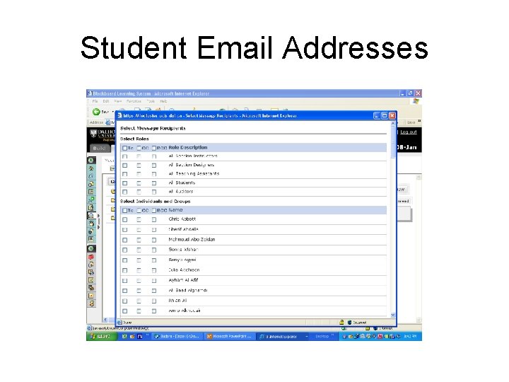 Student Email Addresses 