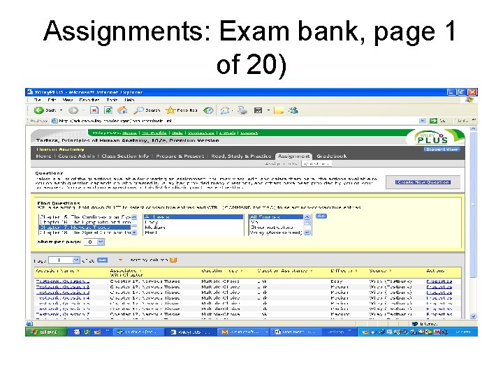 Assignments: Exam bank, page 1 of 20) 