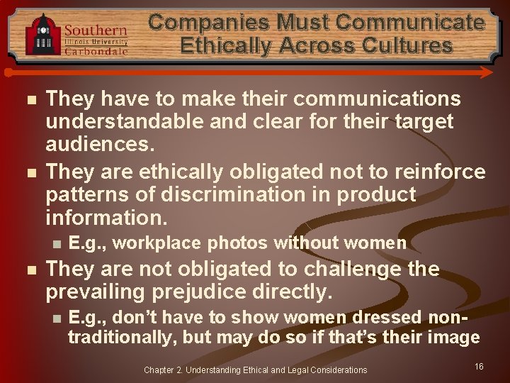 Companies Must Communicate Ethically Across Cultures n n They have to make their communications