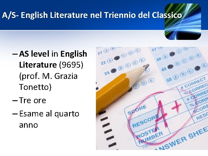 A/S- English Literature nel Triennio del Classico – AS level in English Literature (9695)