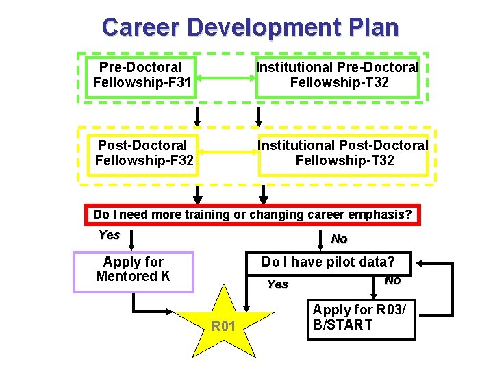 Career Development Plan Pre-Doctoral Fellowship-F 31 Institutional Pre-Doctoral Fellowship-T 32 Post-Doctoral Fellowship-F 32 Institutional