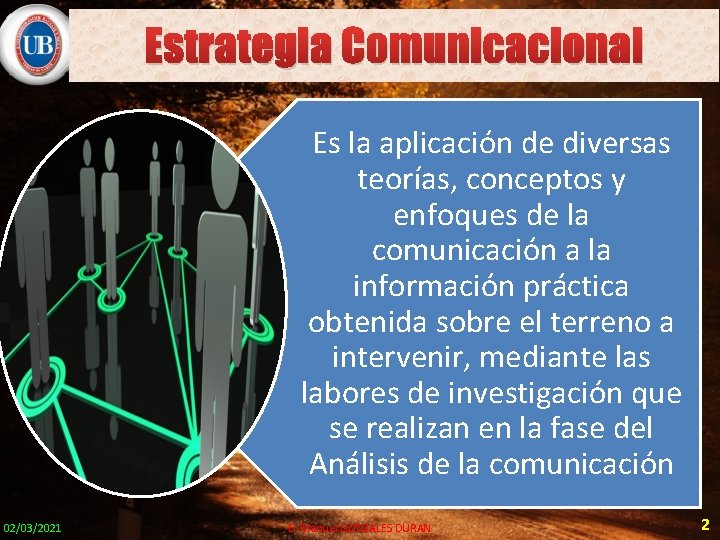 Estrategia Comunicacional Es la aplicación de diversas teorías, conceptos y enfoques de la comunicación