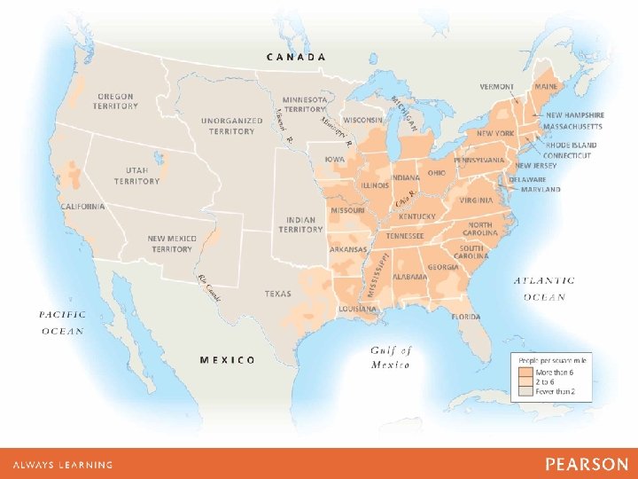 MAP 15. 1 U. S. Population and Settlement, 1850 MAP 15. 1 U. S. Population and Settlement, 1850