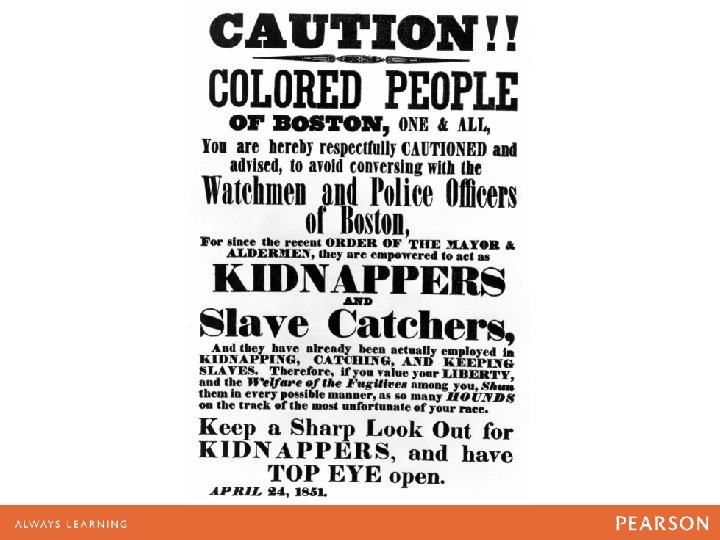 Handbill warning free African Americans of danger Handbill warning free African Americans of danger