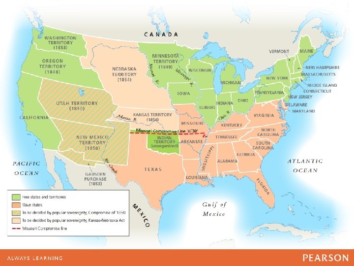 MAP 15. 3 The Kansas-Nebraska Act, 1854 MAP 15. 3 The Kansas-Nebraska Act, 1854
