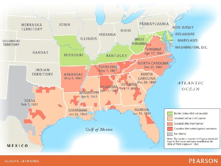 MAP 15. 6 The South Secedes MAP 15. 6 The South Secedes
