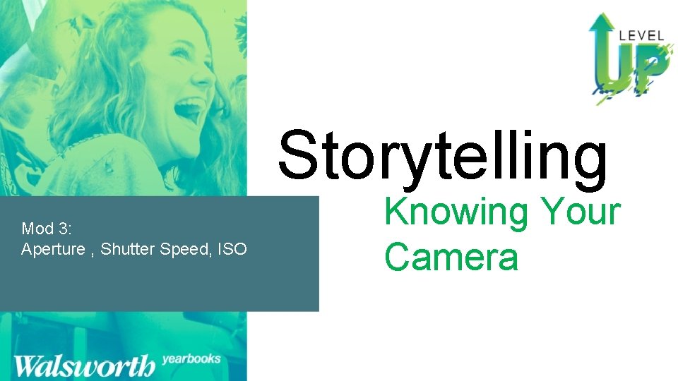 Storytelling Mod 3: Aperture , Shutter Speed, ISO Knowing Your Camera Storytelling Mod 3: Aperture , Shutter Speed, ISO Knowing Your Camera