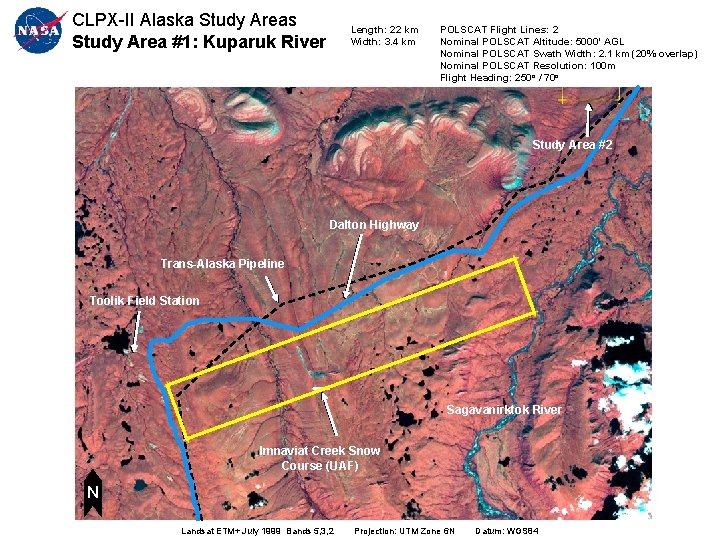 CLPX-II Alaska Study Areas Study Area #1: Kuparuk River Length: 22 km Width: 3.