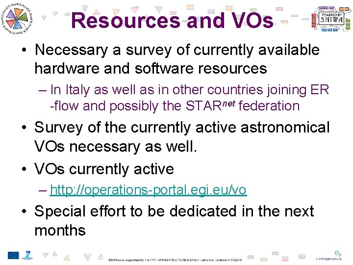 Resources and VOs • Necessary a survey of currently available hardware and software resources