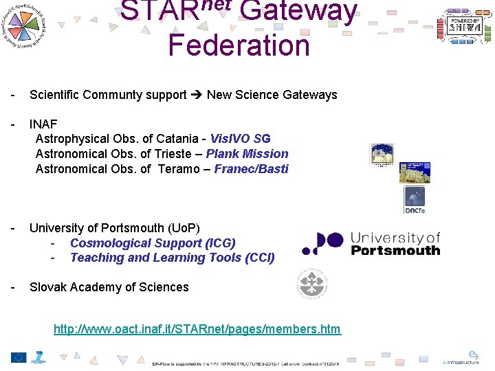 net STAR Gateway Federation - Scientific Communty support New Science Gateways - INAF Astrophysical