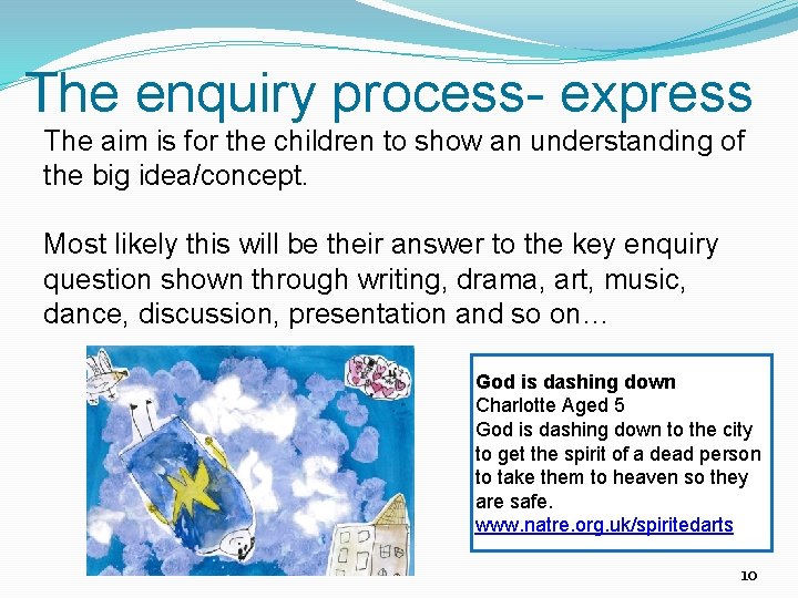 The enquiry process- express The aim is for the children to show an understanding