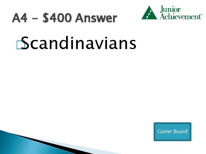 A 4 - $400 Answer � Scandinavians Game Board 