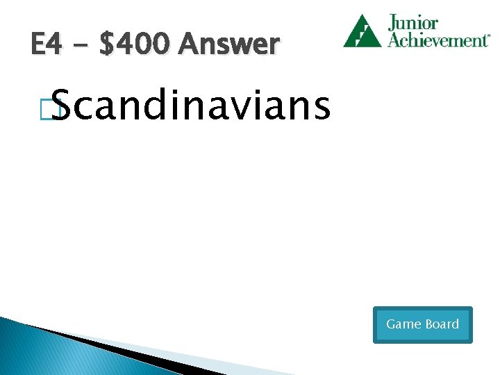 E 4 - $400 Answer � Scandinavians Game Board 