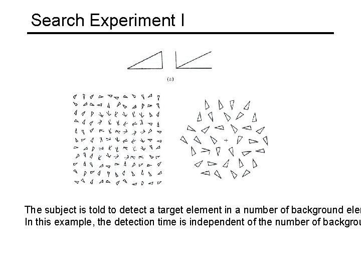 Search Experiment I The subject is told to detect a target element in a