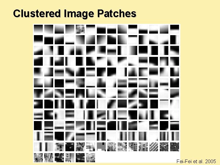 Clustered Image Patches Fei-Fei et al. 2005 