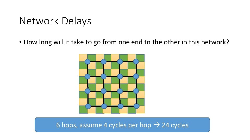 Network Delays • How long will it take to go from one end to