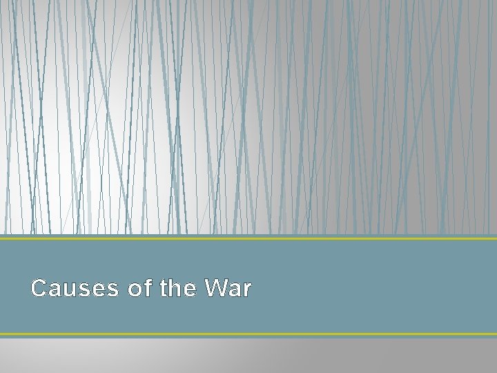 Causes of the War 