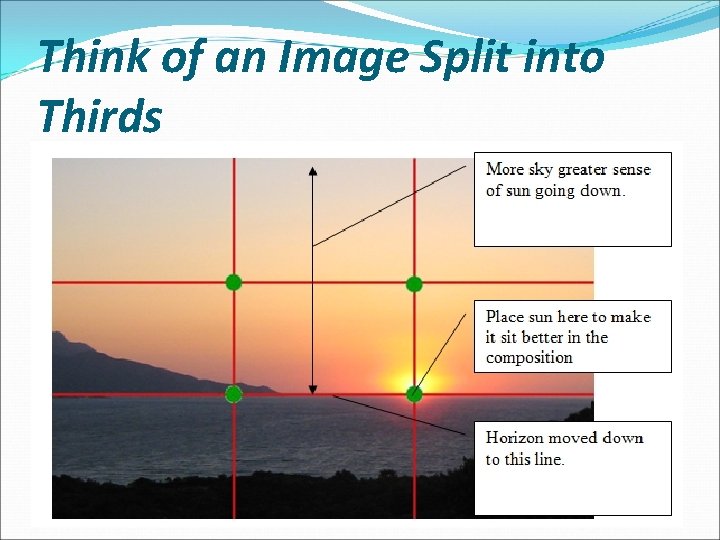 Think of an Image Split into Thirds 