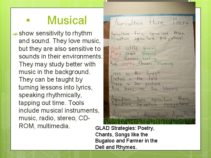  • Musical show sensitivity to rhythm and sound. They love music, but they