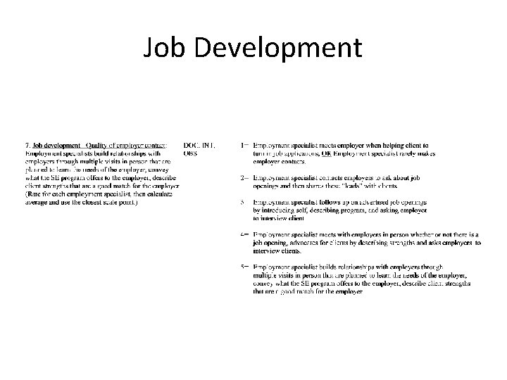 Job Development 