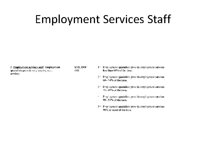 Employment Services Staff 