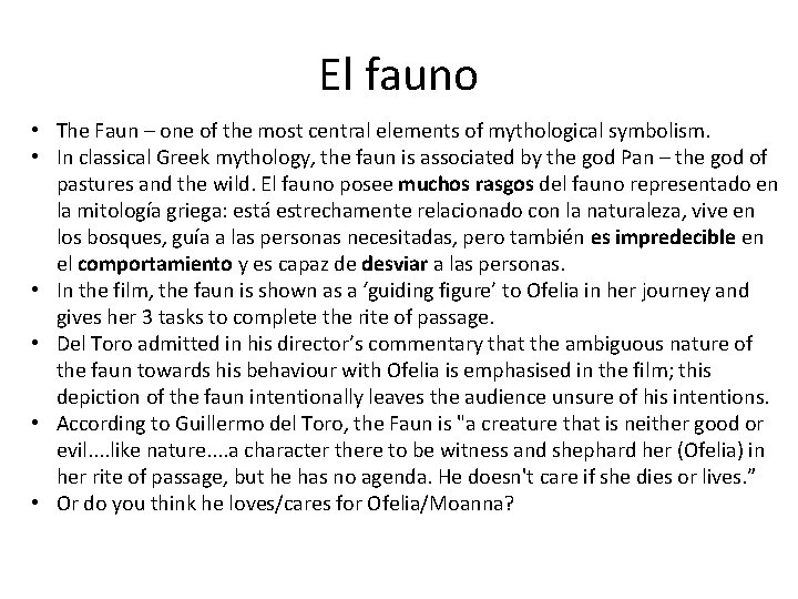 El fauno • The Faun – one of the most central elements of mythological