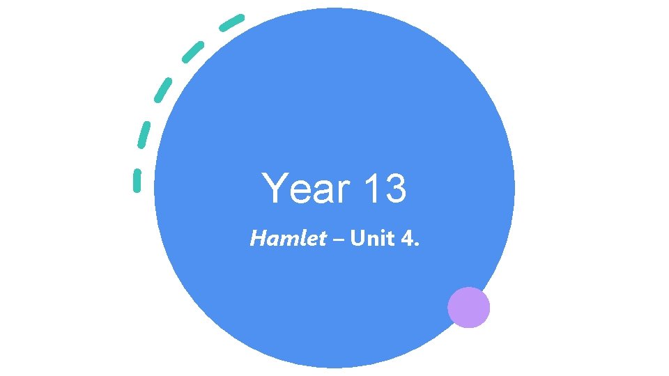 Year 13 Hamlet – Unit 4. 
