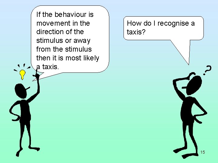 If the behaviour is movement in the direction of the stimulus or away from