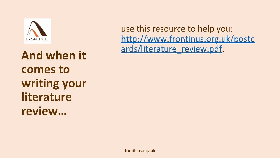 And when it comes to writing your literature review… use this resource to help