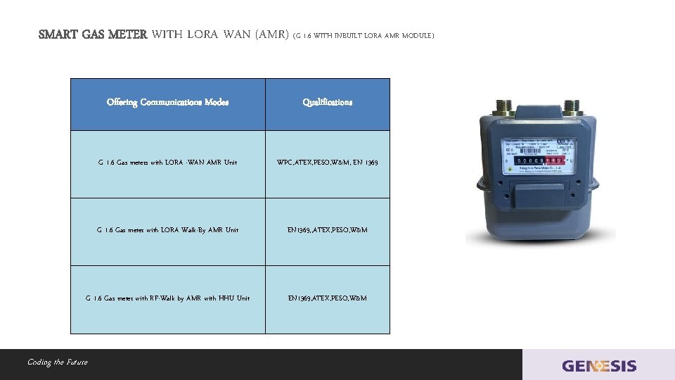 SMART GAS METER WITH LORA WAN (AMR) (G 1. 6 WITH INBUILT LORA AMR