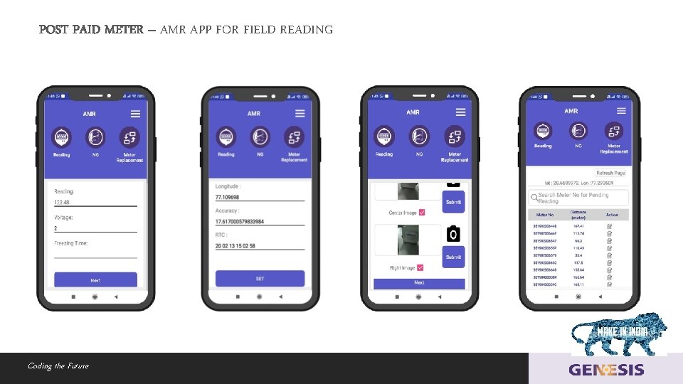 POST PAID METER – AMR APP FOR FIELD READING Coding the Future 