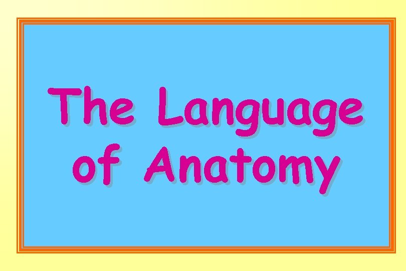The Language of Anatomy 
