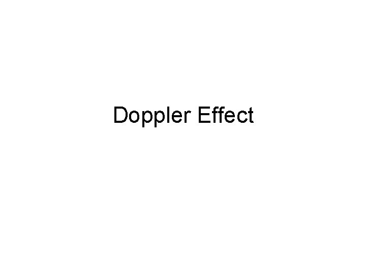 Doppler Effect 