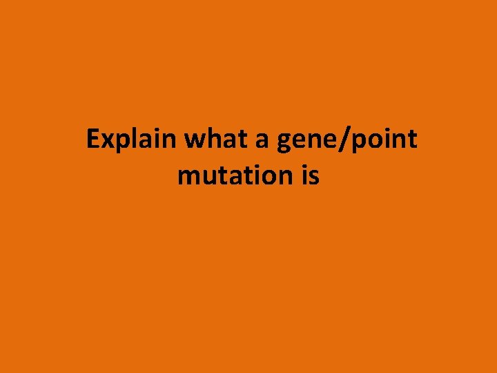 Explain what a gene/point mutation is 